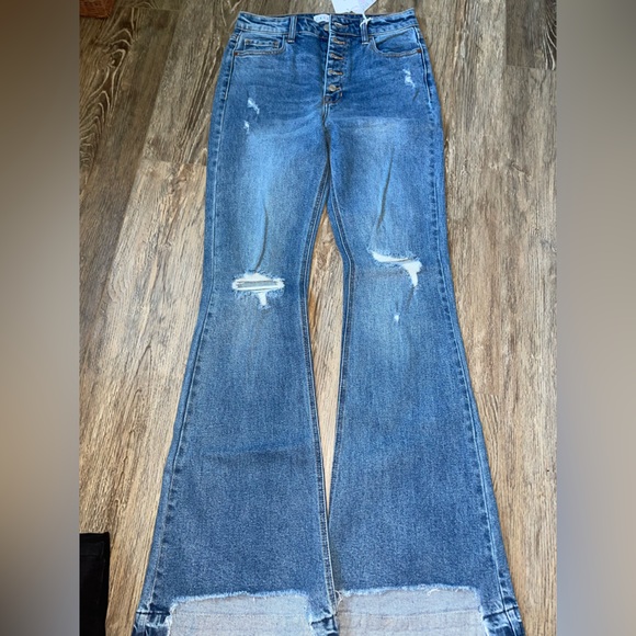 Cello Distressed Skinny Flare Jeans ❤️ - Picture 6 of 10